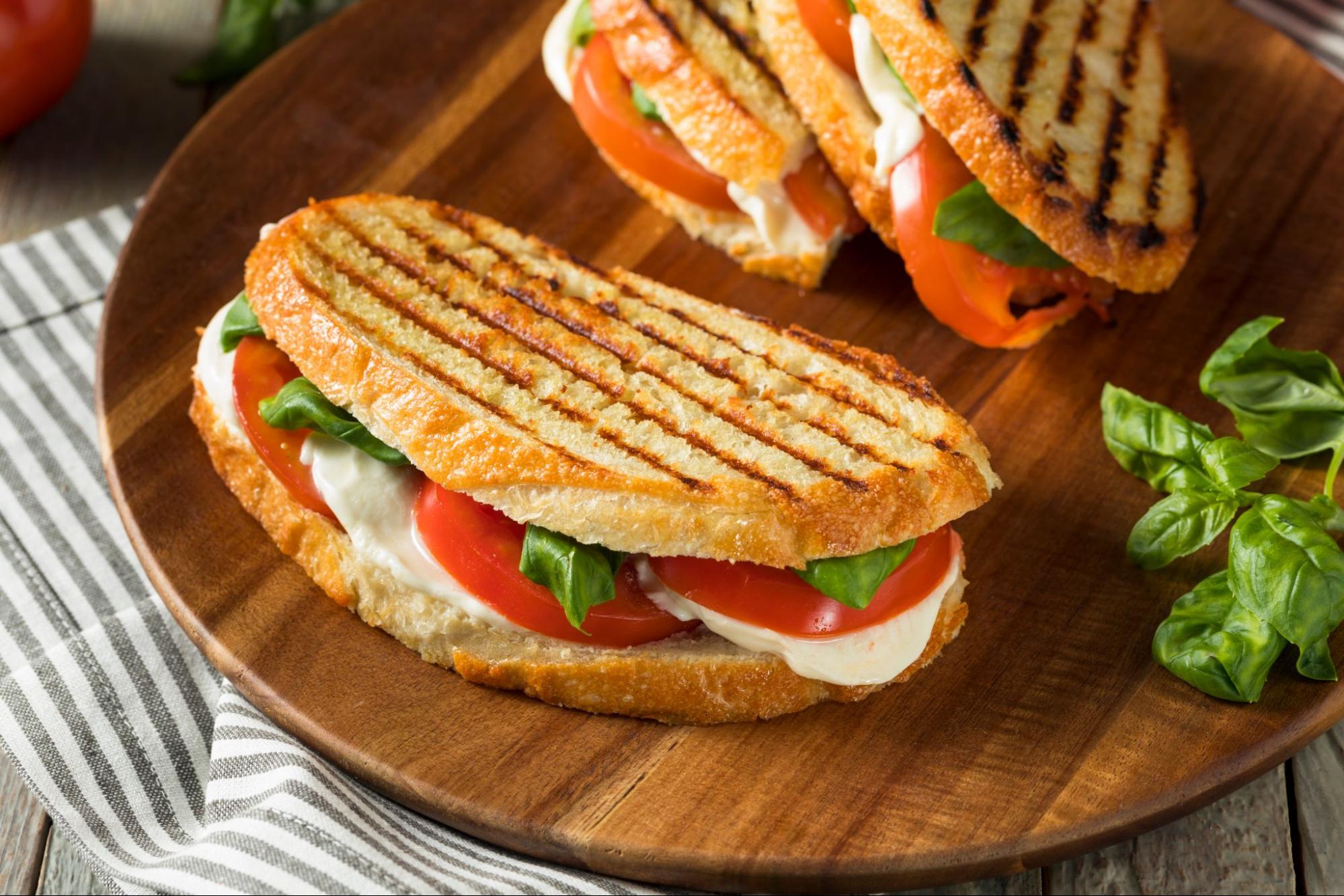 Caprese Sandwiches with Mozzarella, Basil, and Tomatoes ©Brent Hofacker